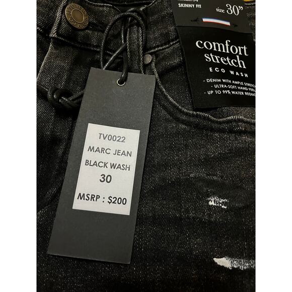 Si Tu Veux Marc Jeans Black Wash Superstack Mens Size 30 - Picture 4 of 5